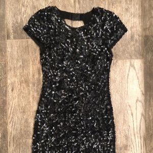 Alice & Olivia navy sequin dress